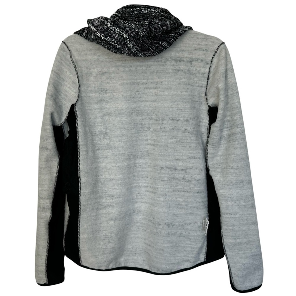NIKE Women’s Full Zip Hoodie THERMA FIT Black/Gray/White Brushed Fleece Thumb M - Picture 4 of 15